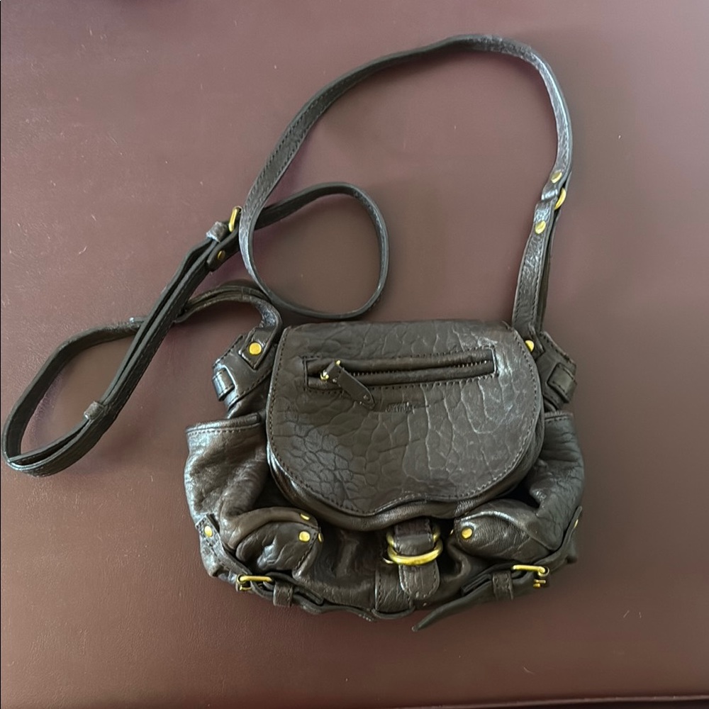 Jerome Dreyfuss Twee Mini Authentic Elegant Brown Leather Crossbody Bag